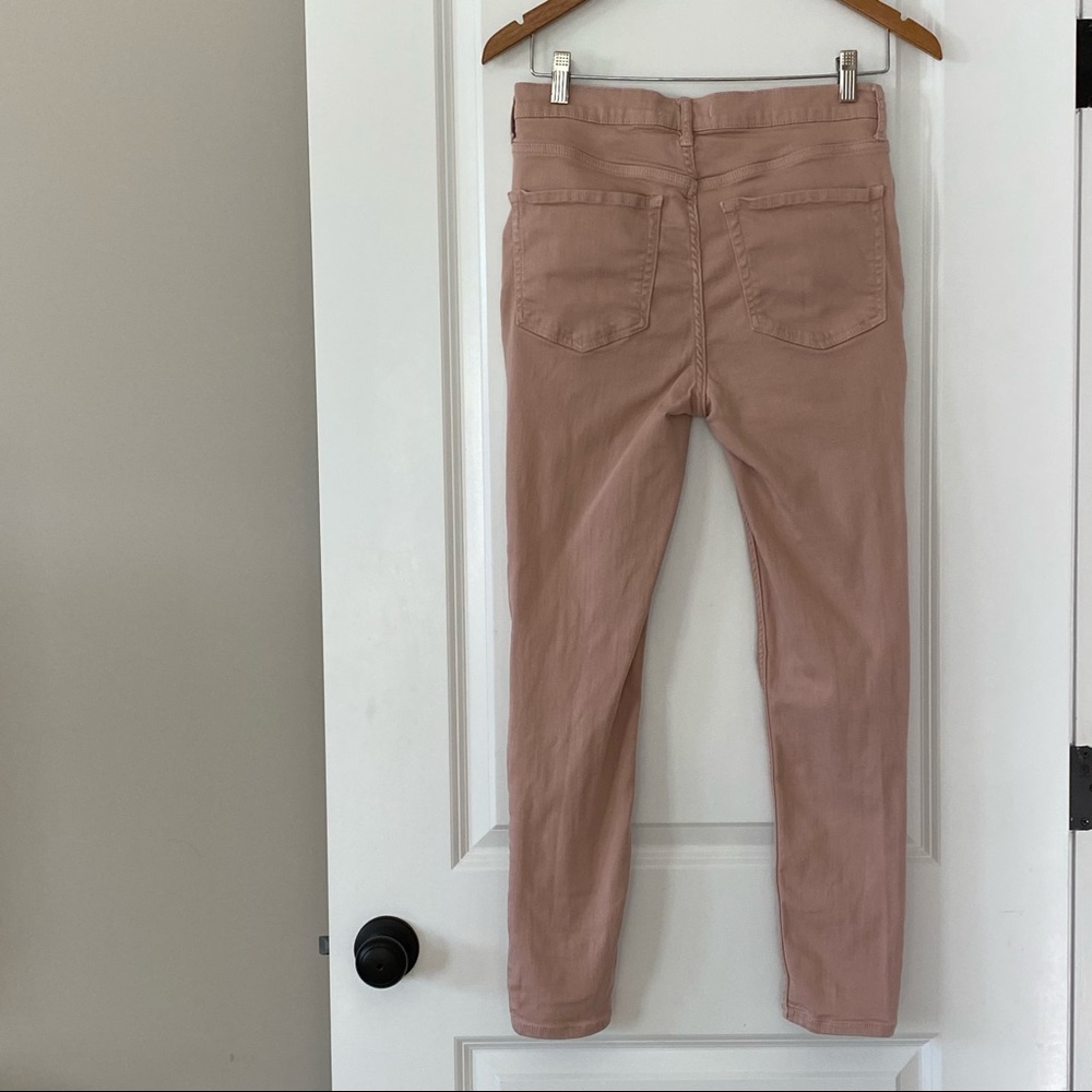 Free People Busted Knee Dusty Rose/Blush Hi-Rise Jeans Sz 30 w MEASUREMENTS! - Picture 12 of 12